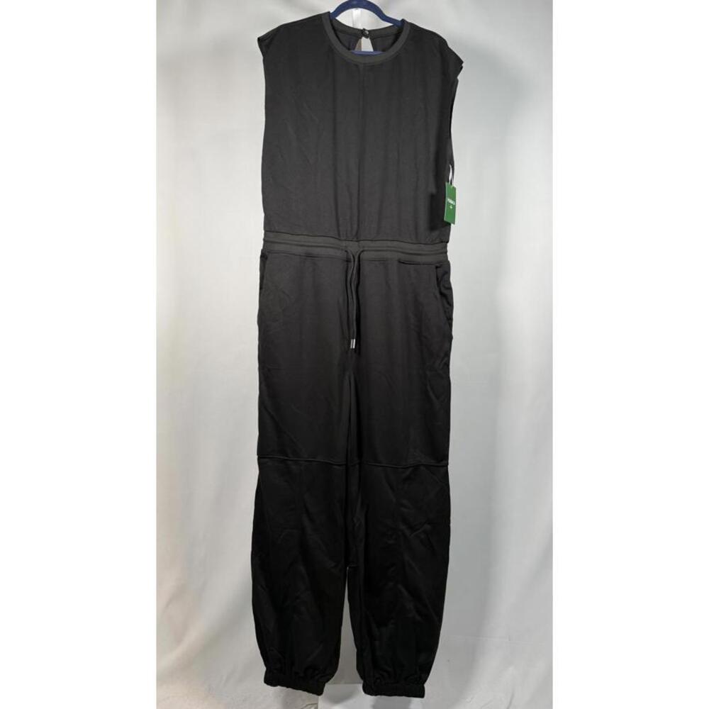 NWT Halara Black Sleeveless Jumpsuit Drawstring Waist Women’s Size XL - Picture 2 of 6